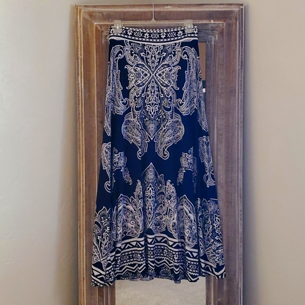 Navy blue long maxi skirt